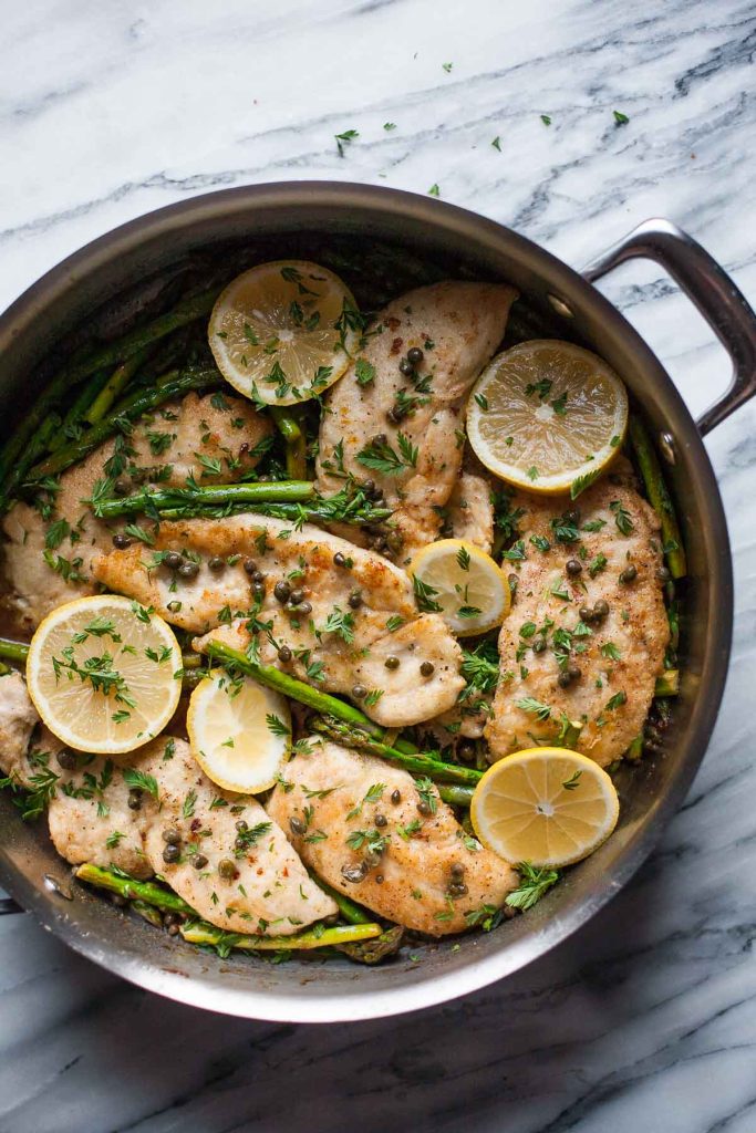 Chicken Piccata with Asparagus