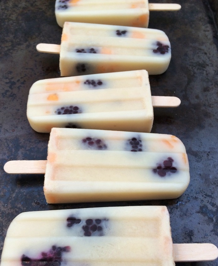 Peach Blackberry Horchata Pops
