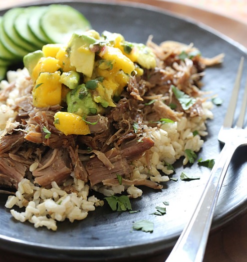 Jamaican Jerk Pulled Pork with Caribbean Mango Salsa