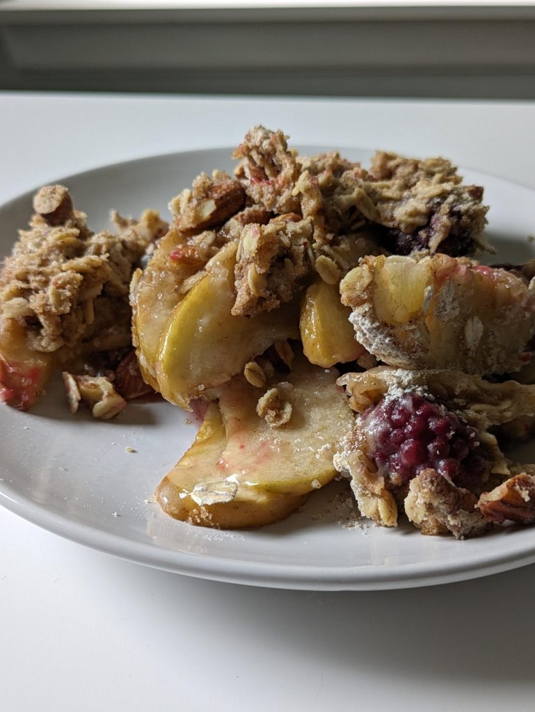 Blackberry Apple Crisp with Nut Topping