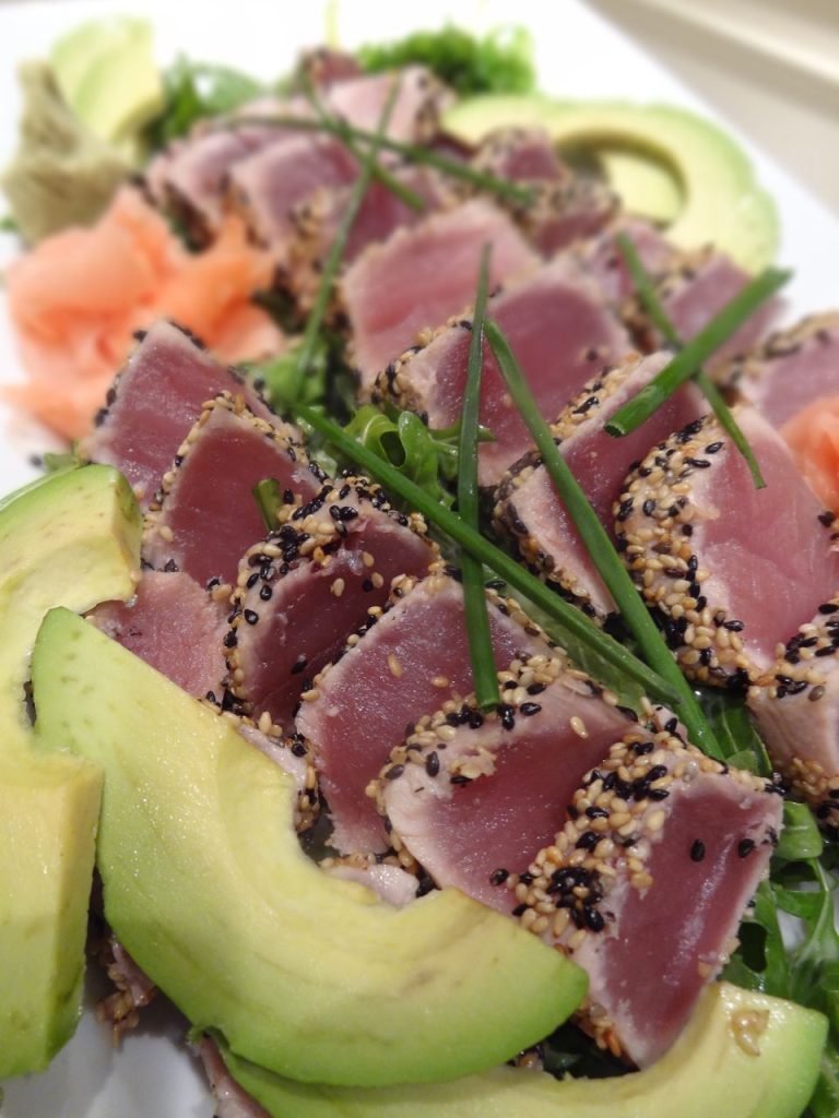 Sesame-Crusted Tuna with Wasabi Vinaigrette