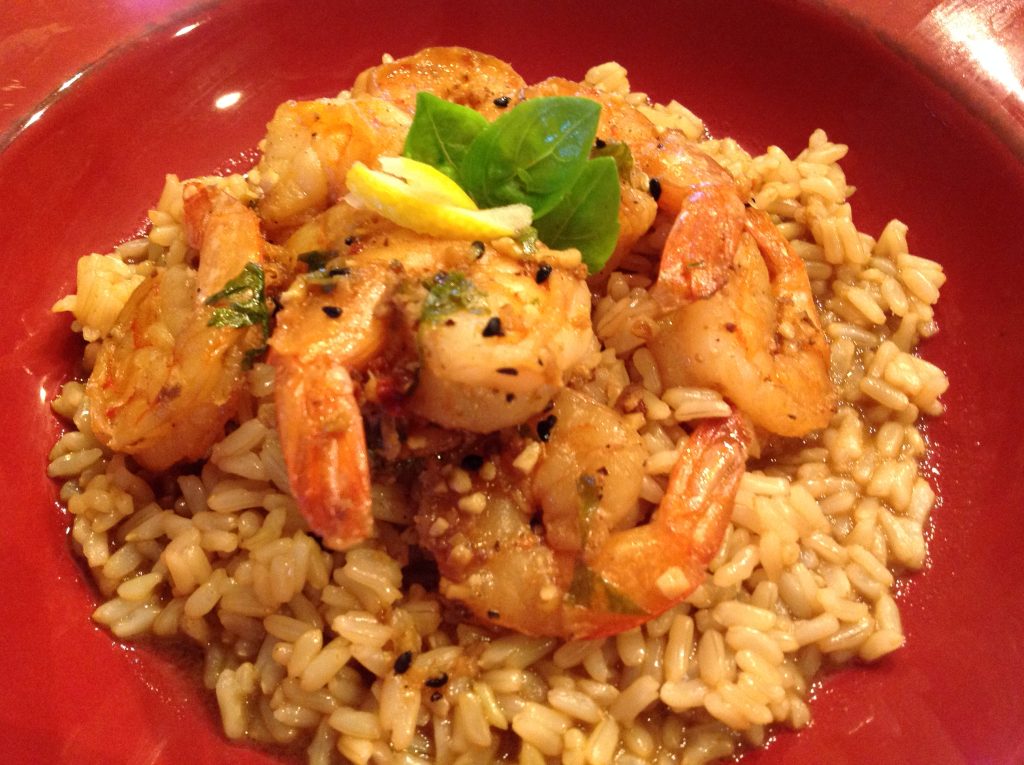 Green Tea Shrimp with Lemon Ginger Sauce